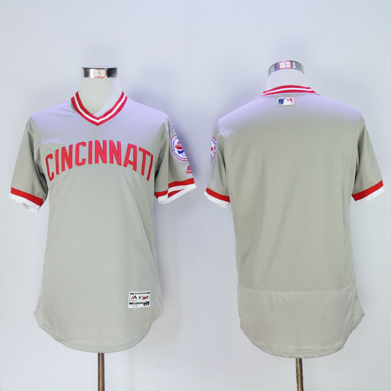 Men MLB Cincinnati Reds #5 Bench grey no name jerseys